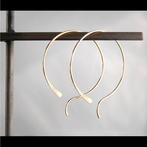 Sage Modern Jewelry - 2” gold hammered hoops